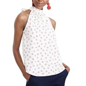 J. Crew Classic chic floral smart clean sleeveless bow tie back versatile blouse